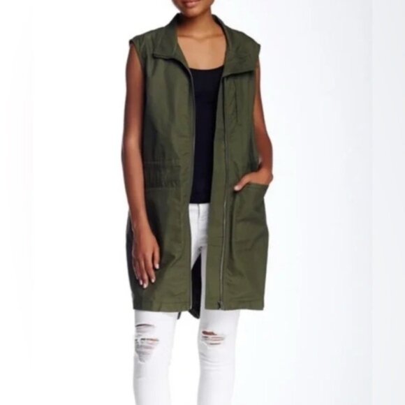 Anthropologie RO & DE Army Zip Long Vest Jacket Cargo Pockets WWN8758RK SMALL - Picture 4 of 14